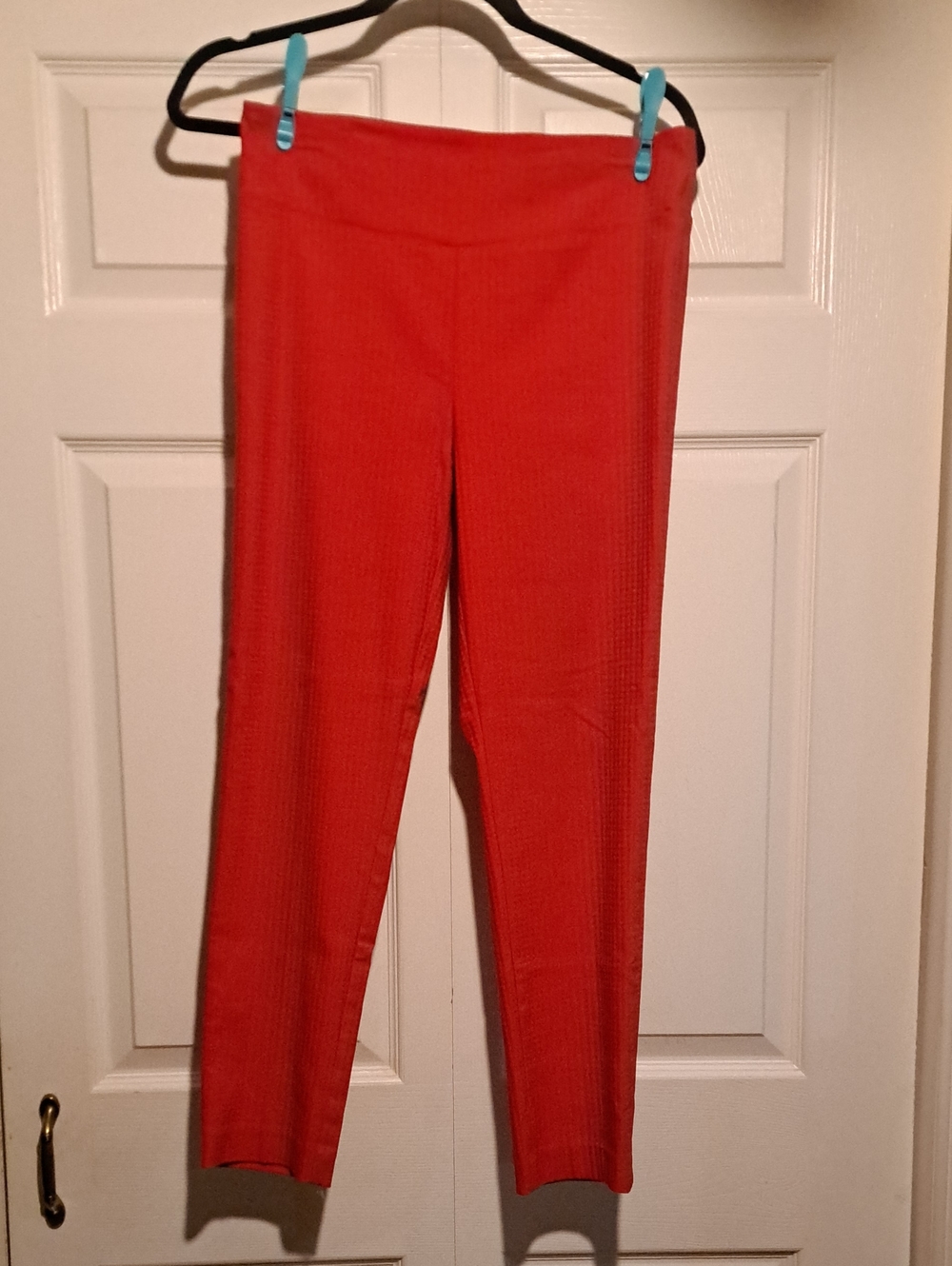 💢Jules & Leopold Coral Stretch Knit Red Spandex fitting Leggings No zippers